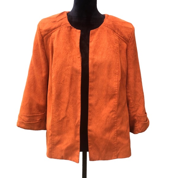 CJ Banks Suede Like Brown Jacket size 14 - Picture 7 of 7